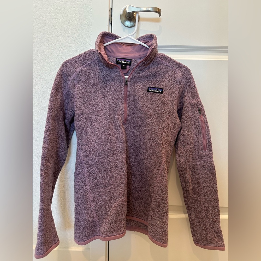 Pink Patagonia quarter zip